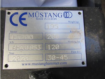 Marteau hydraulique neuf Mustang HM 200 Hydraulikhammer: photos 1