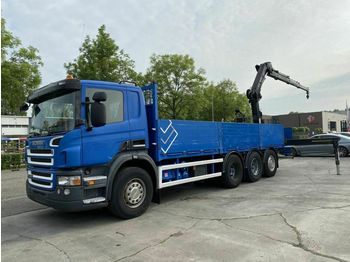 Camion plateau Scania P380 8X4 + HIAB 166 E-3