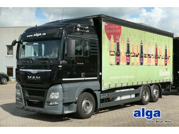 Camion pour le transport de boissons MAN 26.480 TGX LL 6x2, Pritsche-Plane,LBW/Klima/AHK: photos 1