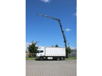 Camion à rideaux coulissants, Camion grue Scania 124G 400 Hiab Crane 24 Meter 11.300kg: photos 1