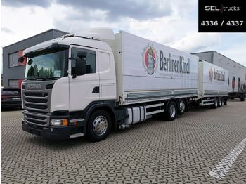 Camion pour le transport de boissons Scania G 410 / Retarder / Lift-Lenkachse / with trailer: photos 1