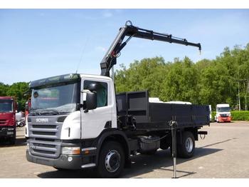 Camion plateau, Camion grue Scania P280 LB Flatbed truck with crane: photos 1