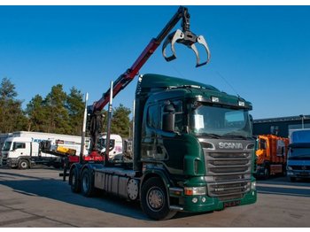 Camion pour transport de bois Scania R500 V8 6x2 Huttner Palfinger M100Z: photos 1