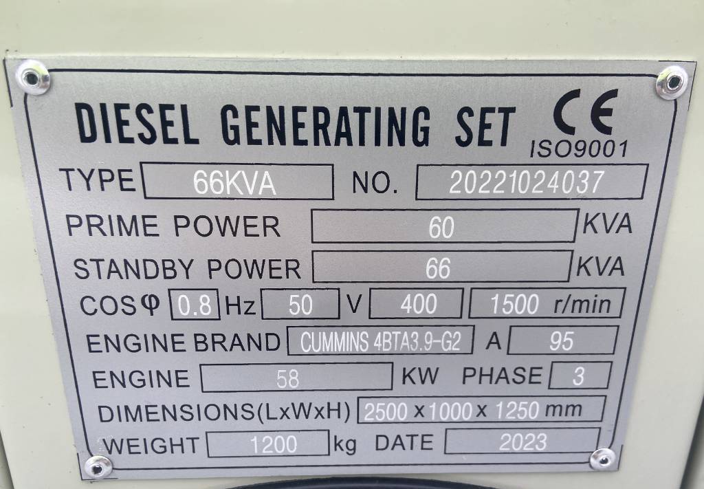 Groupe électrogène Cummins 4BTA3.9-G2 - 66 kVA Generator - DPX-19833: photos 4