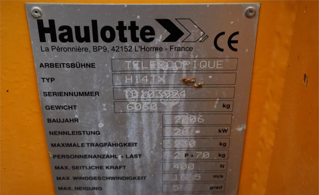 Haulotte H14TX Diesel, 4x4 Drive, 14,07m Working Height, 10  en crédit-bail Haulotte H14TX Diesel, 4x4 Drive, 14,07m Working Height, 10: photos 6