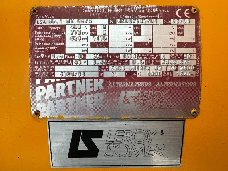 Groupe électrogène Perkins 3012 - TAG2 SDMO Leroy Somer 800 kVA Generatorset as New ! 126 hours: photos 13