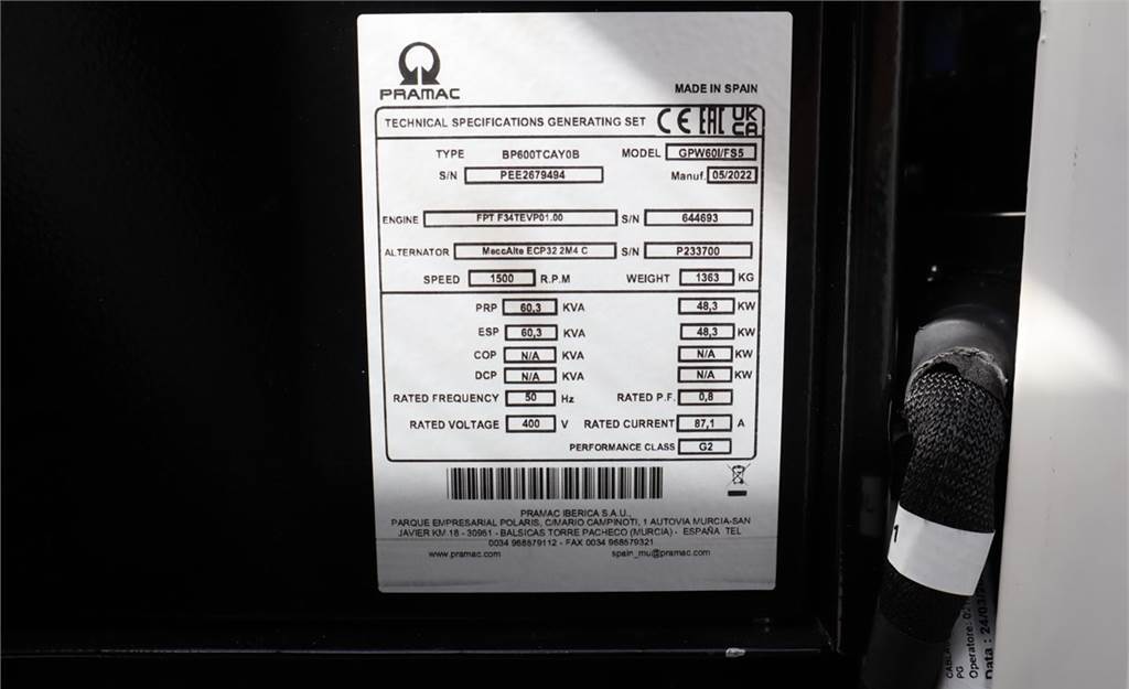 Groupe électrogène Pramac GPW60I/FS5 Valid inspection, *Guarantee! Diesel, 6: photos 15
