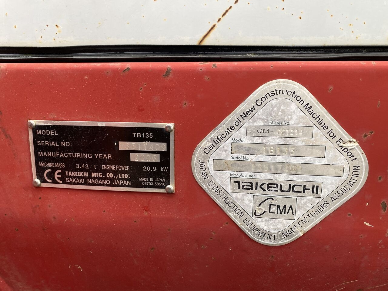Mini pelle Takeuchi TB 135 A Réparer Origine Française: photos 7