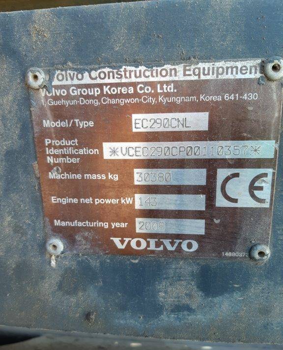 Pelle sur chenille Volvo EC 290 C N L: photos 5
