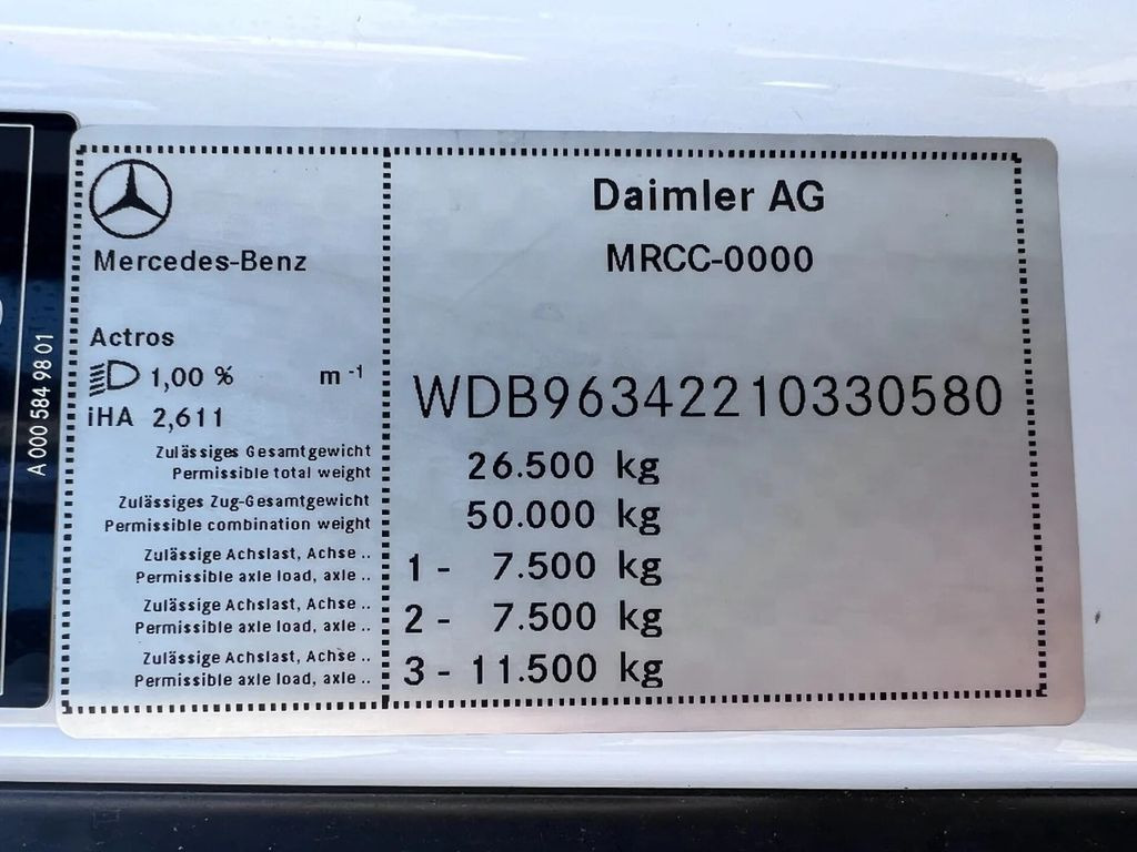 Tracteur routier Mercedes-Benz Actros 2740 6X2 EURO 6 612.760km APK: photos 11