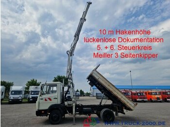 Utilitaire benne Mercedes-Benz 814 Hiab Kran 10 m Hakenhöhe Meiller 3 S. Kipper: photos 1