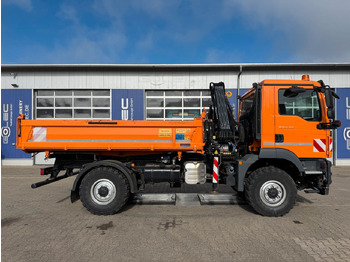 Camion benne, Camion grue MAN TGM 13.250 4x4 Kipper Kran HIAB Winterd.: photos 3