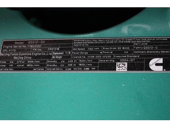 Groupe électrogène Cummins C450D5Q Declaration of Conformity, Diesel, 450kVA,: photos 5