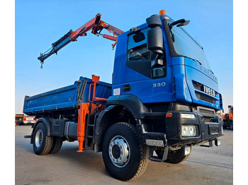 Camion benne, Camion grue Iveco Trakker 190T33 4x4 Euro5 Kran Atlas 120.2E Funk: photos 3