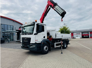 Camion benne, Camion grue MAN 18.320 4x4 mit Fassi Ladekran Sofort Verfügbar: photos 4
