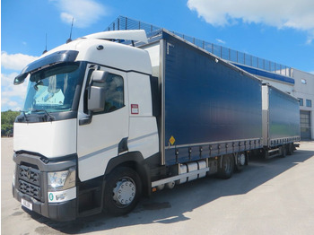 Camion à rideaux coulissants Renault T480 SC 6x2 tandem 7.3+8.2mDurchladen,lowmileage: photos 1