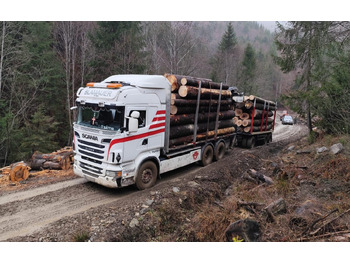Camion grumier, Camion grue pour transport de bois SCANIA R560 V8: photos 2