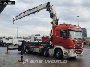 Camion plateau, Camion grue Scania G450 8X2 NL-Truck Hiab X-HIPRO 1058EP-6 Kran Front stab Retarder Euro 6: photos 3