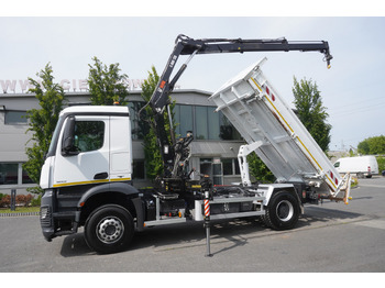 Camion benne, Camion grue MERCEDES-BENZ Arocs 1833 / 87,000 km!!! / Hds HIAB X-DUO 128 B-2 / three-sided tipper: photos 4