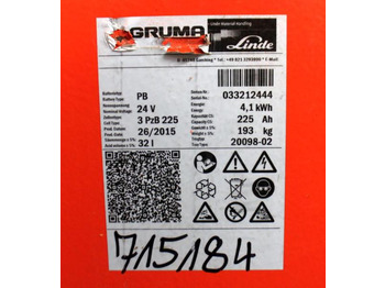 Accumulateur GRUMA 24 Volt 3 PzB 225 Ah: photos 5