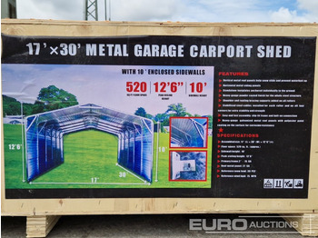 Conteneur comme habitat Unused 2025 17'x30' Metal Garage Carport Shed in 2.1x1x0.6m Transport Box: photos 2