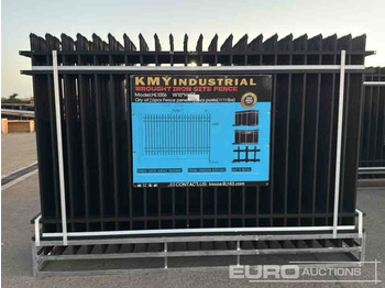 Outil/ Équipement neuf Unused 2025 KMY Industrial Iron Site Fence, Qty (20 of) Fence Panels, (20 of) Posts (W10XH6') Powder Coated Surface: photos 2