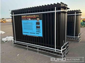 Outil/ Équipement neuf Unused 2025 KMY Industrial Iron Site Fence, Qty (20 of) Fence Panels, (21 of) Posts (W10XH6') Powder Coated Surface: photos 3