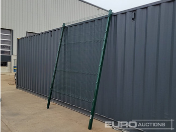Matériel de chantier Unused Galvanised & Powder Coated Heavy Duty (5mm) Wire Mesh Fencing, 25 x H2.4m x W2.2m Panels, 26 x 60mm x 60mm x3m Posts, with Fittings (Green): photos 5