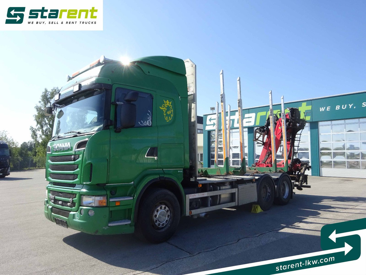 Scania R500 V8 6x4 Holzaufbau mit Kran, MOTORPROBLEM - Châssis cabine, Camion grue: photos 1 Scania R500 V8 6x4 Holzaufbau mit Kran, MOTORPROBLEM - Châssis cabine, Camion grue: photos 1