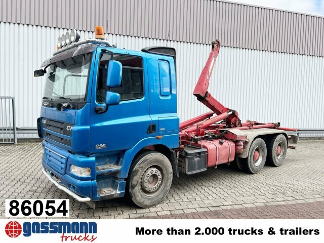 DAF AT 85.460 6x4, Abrollkipper Palfinger T20 - Camion ampliroll, Camion grue: photos 1 DAF AT 85.460 6x4, Abrollkipper Palfinger T20 - Camion ampliroll, Camion grue: photos 1