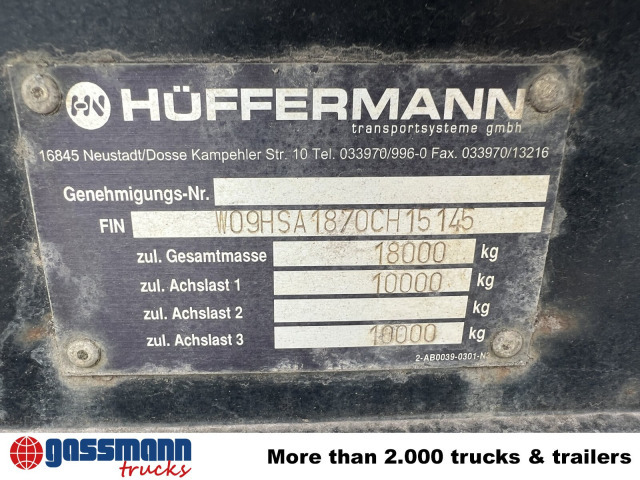 Hüffermann HSA 18.70 L Schlittenabroller - Remorque ampliroll/ Multibenne: photos 4 Hüffermann HSA 18.70 L Schlittenabroller - Remorque ampliroll/ Multibenne: photos 4