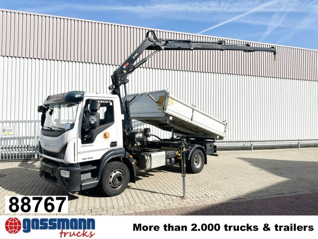 Iveco EuroCargo ML160E28 4x2 mit Kran Hiab XS099E-3 - Camion benne, Camion grue: photos 1 Iveco EuroCargo ML160E28 4x2 mit Kran Hiab XS099E-3 - Camion benne, Camion grue: photos 1