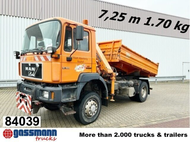 MAN 19.293 4x4 BL mit Kran Meiller MK77RS2 - Camion benne, Camion grue: photos 1 MAN 19.293 4x4 BL mit Kran Meiller MK77RS2 - Camion benne, Camion grue: photos 1