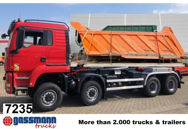 MAN TGS 41.480 8X8 BB, Bender Stahlmulde ca. 18m³, - Châssis cabine: photos 1 MAN TGS 41.480 8X8 BB, Bender Stahlmulde ca. 18m³, - Châssis cabine: photos 1