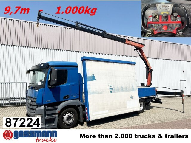 Mercedes-Benz Antos 1836 L 4x2, Glastransporter, Heckkran - Camion plateau, Camion grue: photos 1 Mercedes-Benz Antos 1836 L 4x2, Glastransporter, Heckkran - Camion plateau, Camion grue: photos 1