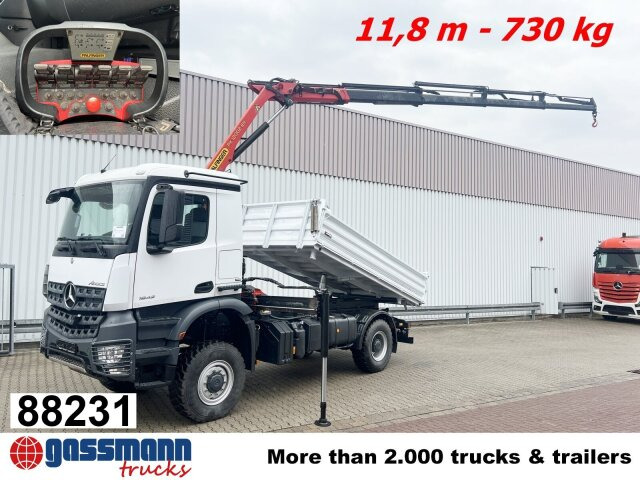 Mercedes-Benz Arocs 1842 AK 4x4, Kran Palfinger PK12001-EH C, - Camion benne, Camion grue: photos 1 Mercedes-Benz Arocs 1842 AK 4x4, Kran Palfinger PK12001-EH C, - Camion benne, Camion grue: photos 1
