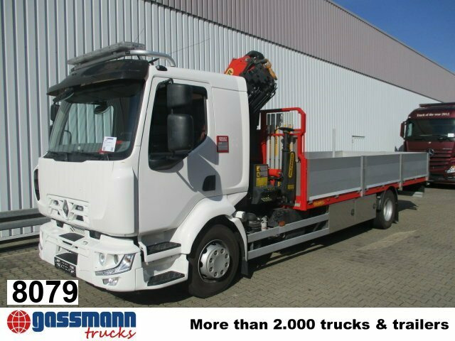 Renault Midlum 220 DXi 4x2 mit Kran Palfinger PK 11001 - Camion plateau, Camion grue: photos 1 Renault Midlum 220 DXi 4x2 mit Kran Palfinger PK 11001 - Camion plateau, Camion grue: photos 1
