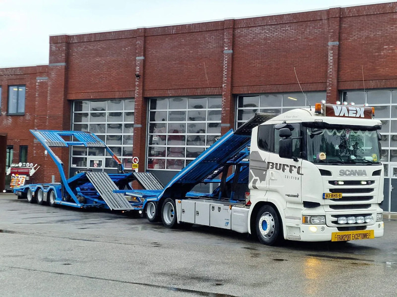 Scania R450 6x2 Trucktransporter GS Meppel + Trailer 2008 - Perfect condition - Retarder - Camion porte-voitures: photos 1 Scania R450 6x2 Trucktransporter GS Meppel + Trailer 2008 - Perfect condition - Retarder - Camion porte-voitures: photos 1