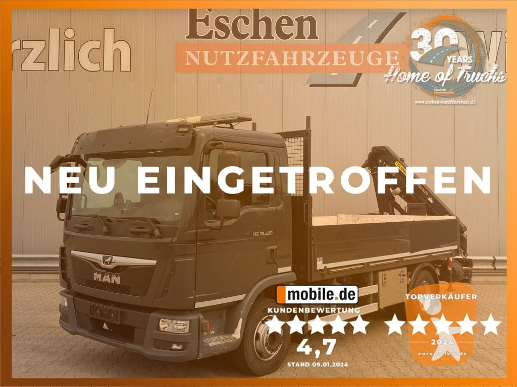 MAN TGL 10.220 | PK 7.501*FUNK*5+6.Kreis*Navi*2x AHK - Camion plateau, Camion grue: photos 1 MAN TGL 10.220 | PK 7.501*FUNK*5+6.Kreis*Navi*2x AHK - Camion plateau, Camion grue: photos 1