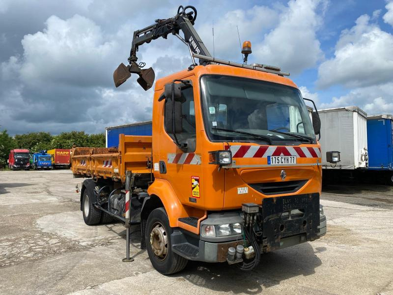 Renault Midlum 180 DCI - Camion benne, Camion grue: photos 1 Renault Midlum 180 DCI - Camion benne, Camion grue: photos 1