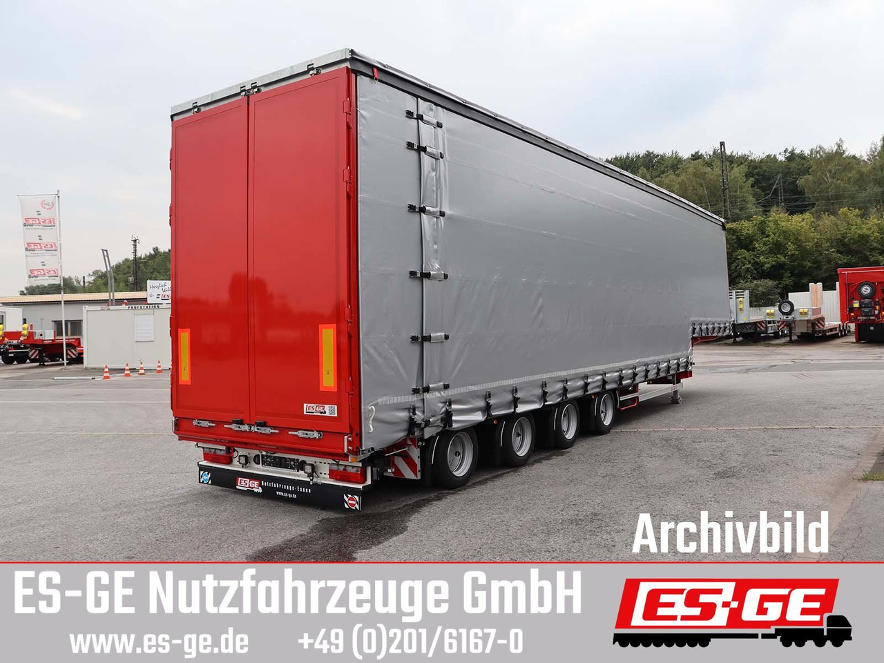 ES-GE 4-Achs-Satteltieflader mit Curtainsider-Aufbau - Semi-remorque surbaissé: photos 3 ES-GE 4-Achs-Satteltieflader mit Curtainsider-Aufbau - Semi-remorque surbaissé: photos 3