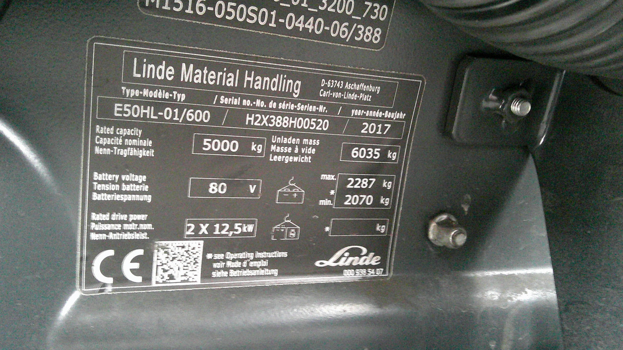 LINDE E50HL-01/600 CABIN - Chariot élévateur électrique: photos 2 LINDE E50HL-01/600 CABIN - Chariot élévateur électrique: photos 2
