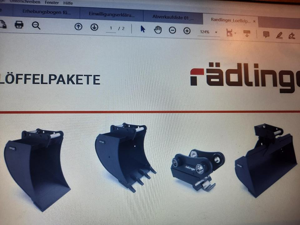 Rädlinger Löffelpaket 1 - 1,8 to mit MS 01 Schnellwechsler Bagger - Godet pour pelle: photos 1 Rädlinger Löffelpaket 1 - 1,8 to mit MS 01 Schnellwechsler Bagger - Godet pour pelle: photos 1
