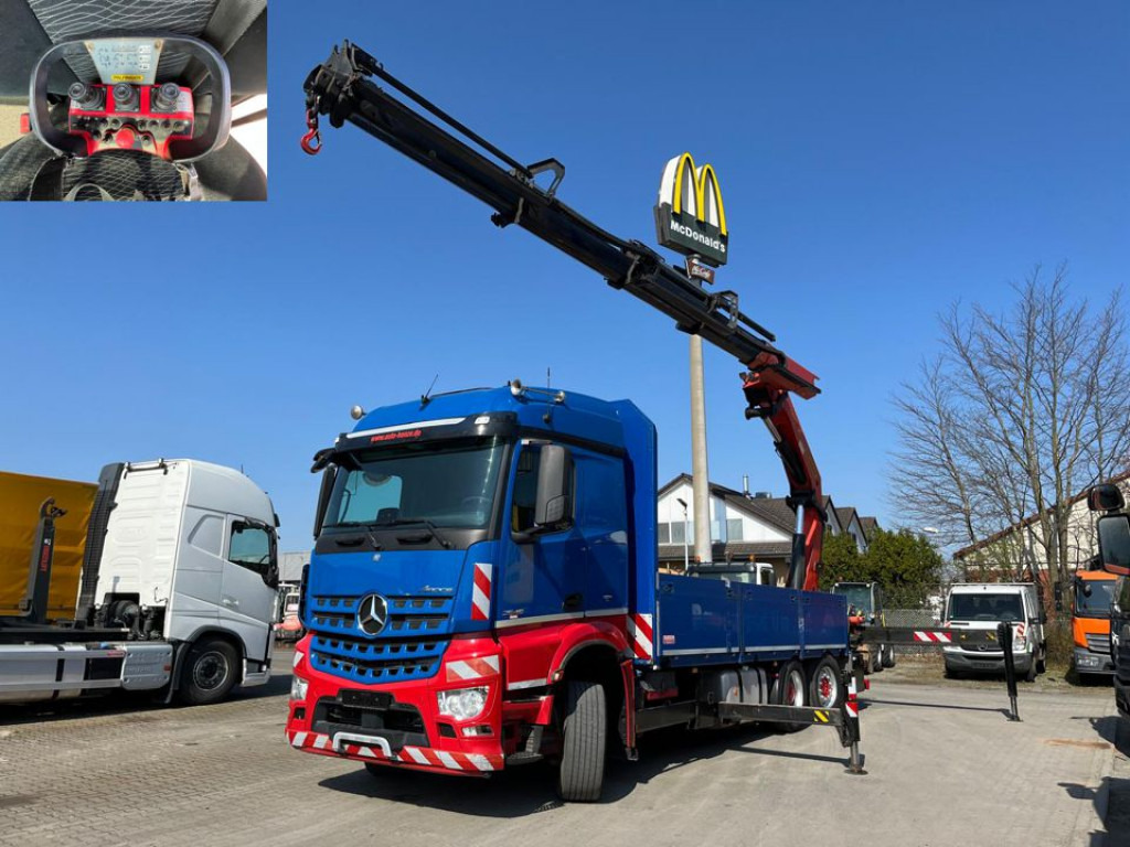 MERCEDES-BENZ Arocs 2545 6x4 HAD Pritsche Heckkran PK 41002 - Camion plateau, Camion grue: photos 1 MERCEDES-BENZ Arocs 2545 6x4 HAD Pritsche Heckkran PK 41002 - Camion plateau, Camion grue: photos 1