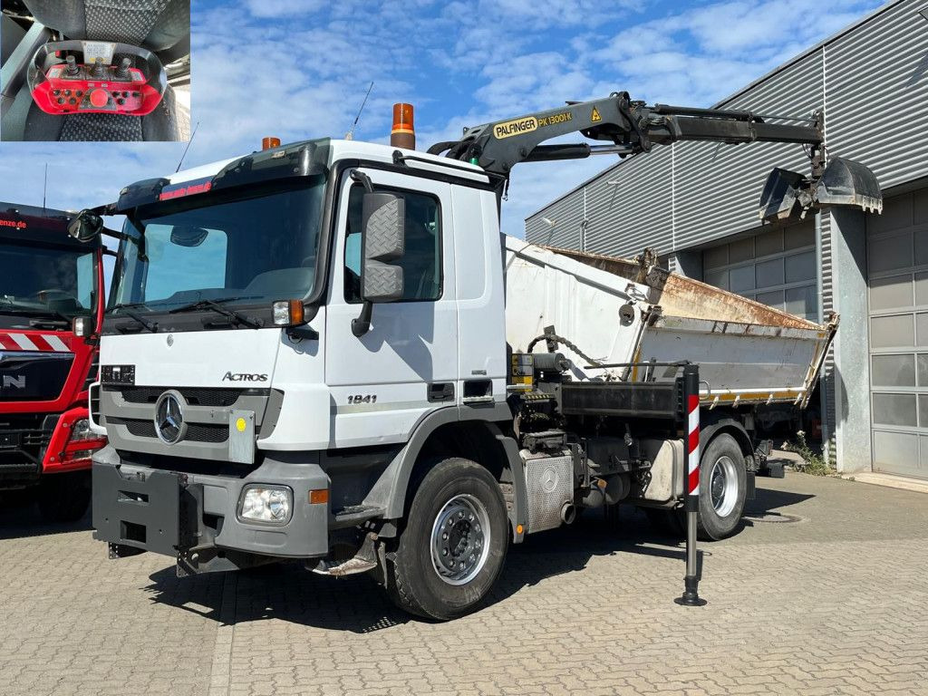 Mercedes-Benz Actros 1841 K 2-Achs Kipper Kran Funk/2xhydr+Gre - Camion benne, Camion grue: photos 1 Mercedes-Benz Actros 1841 K 2-Achs Kipper Kran Funk/2xhydr+Gre - Camion benne, Camion grue: photos 1