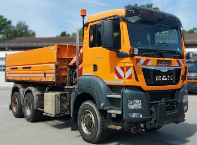 MAN TGS 28.400 6x4-4 Kipper Kran Palfinger PK9002 - Camion benne, Camion grue: photos 1 MAN TGS 28.400 6x4-4 Kipper Kran Palfinger PK9002 - Camion benne, Camion grue: photos 1