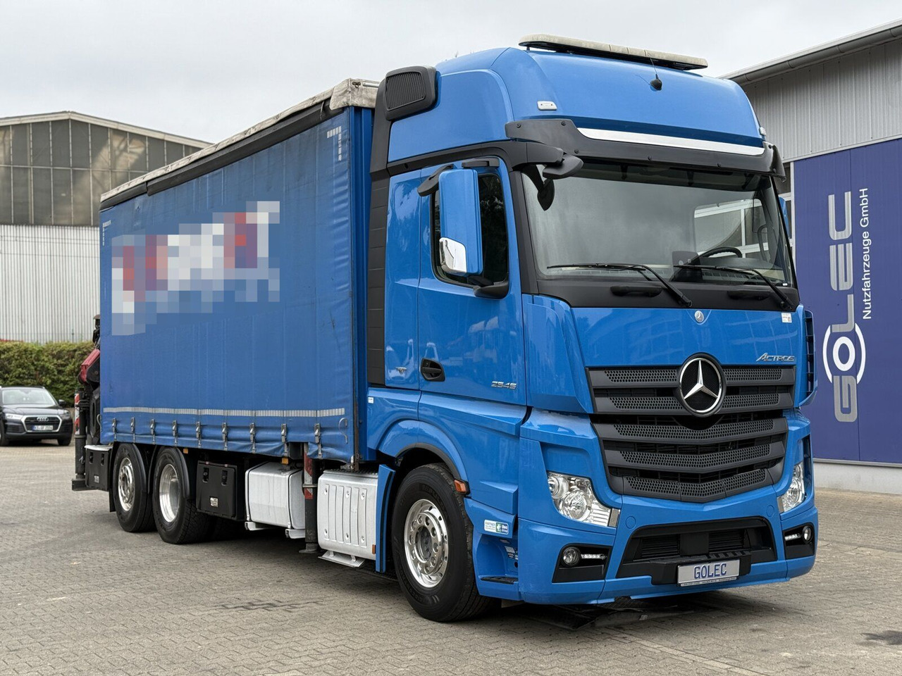 Mercedes-Benz Actros 6x2 Pritsche Kran Palfinger PK34002 + JIB - Camion à rideaux coulissants, Camion grue: photos 1 Mercedes-Benz Actros 6x2 Pritsche Kran Palfinger PK34002 + JIB - Camion à rideaux coulissants, Camion grue: photos 1