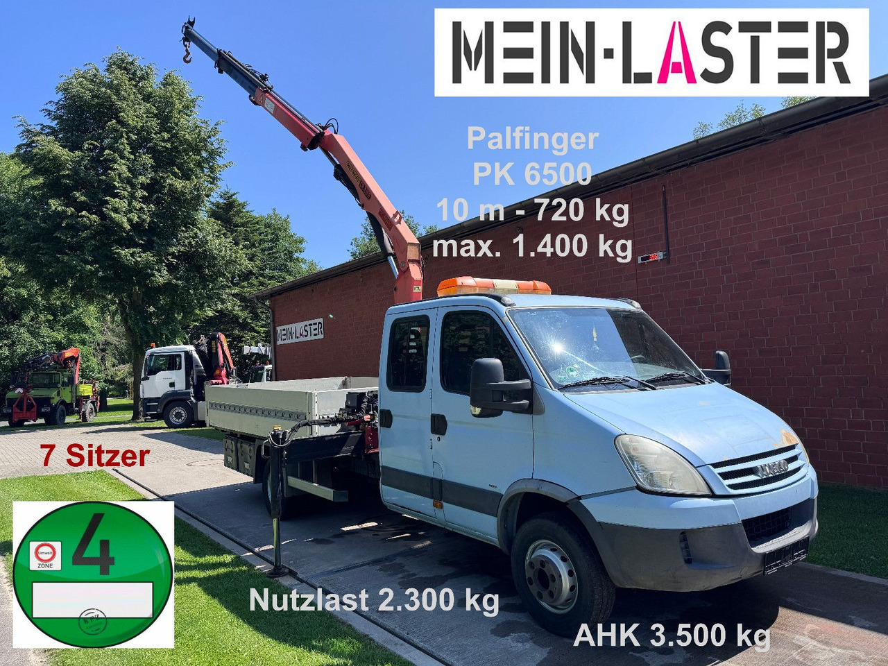 Iveco 65C180 3.0d Palfinger PK 6500 7 Sitzer NL 2300kg - Camion grue, Camion plateau: photos 1 Iveco 65C180 3.0d Palfinger PK 6500 7 Sitzer NL 2300kg - Camion grue, Camion plateau: photos 1