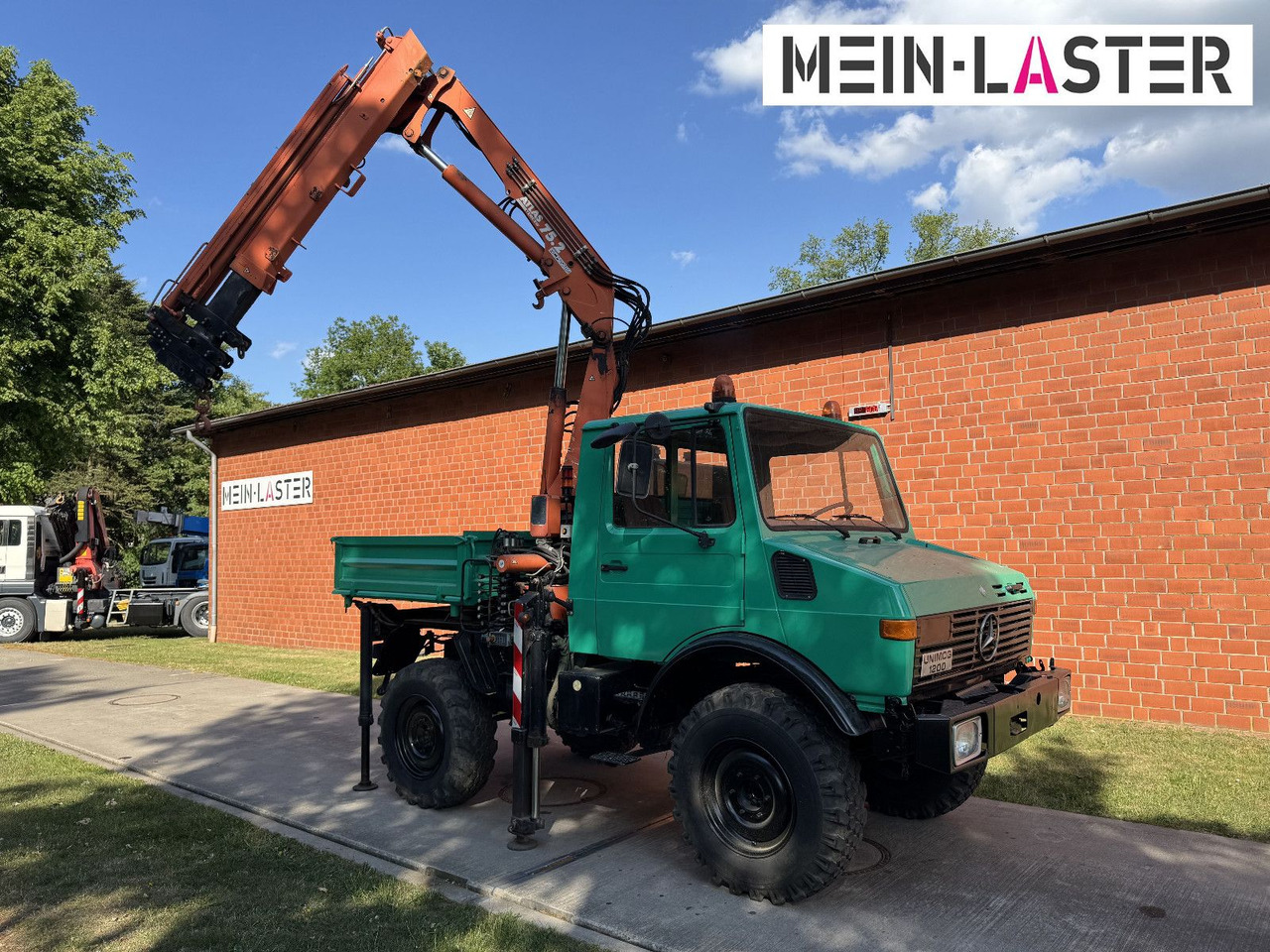 Camion grue Unimog U 1200 Atlas 75.2 Kran 14 m Funk FB  *1. Hand: photos 12