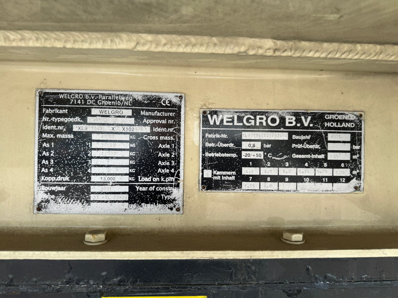 97WSL 33-24 Siloauflieger Welgro 97WSL 33-24 Siloauflieger, Lenkachse, 8 Kammern, ca. 51m³ en crédit-bail 97WSL 33-24 Siloauflieger Welgro 97WSL 33-24 Siloauflieger, Lenkachse, 8 Kammern, ca. 51m³: photos 6